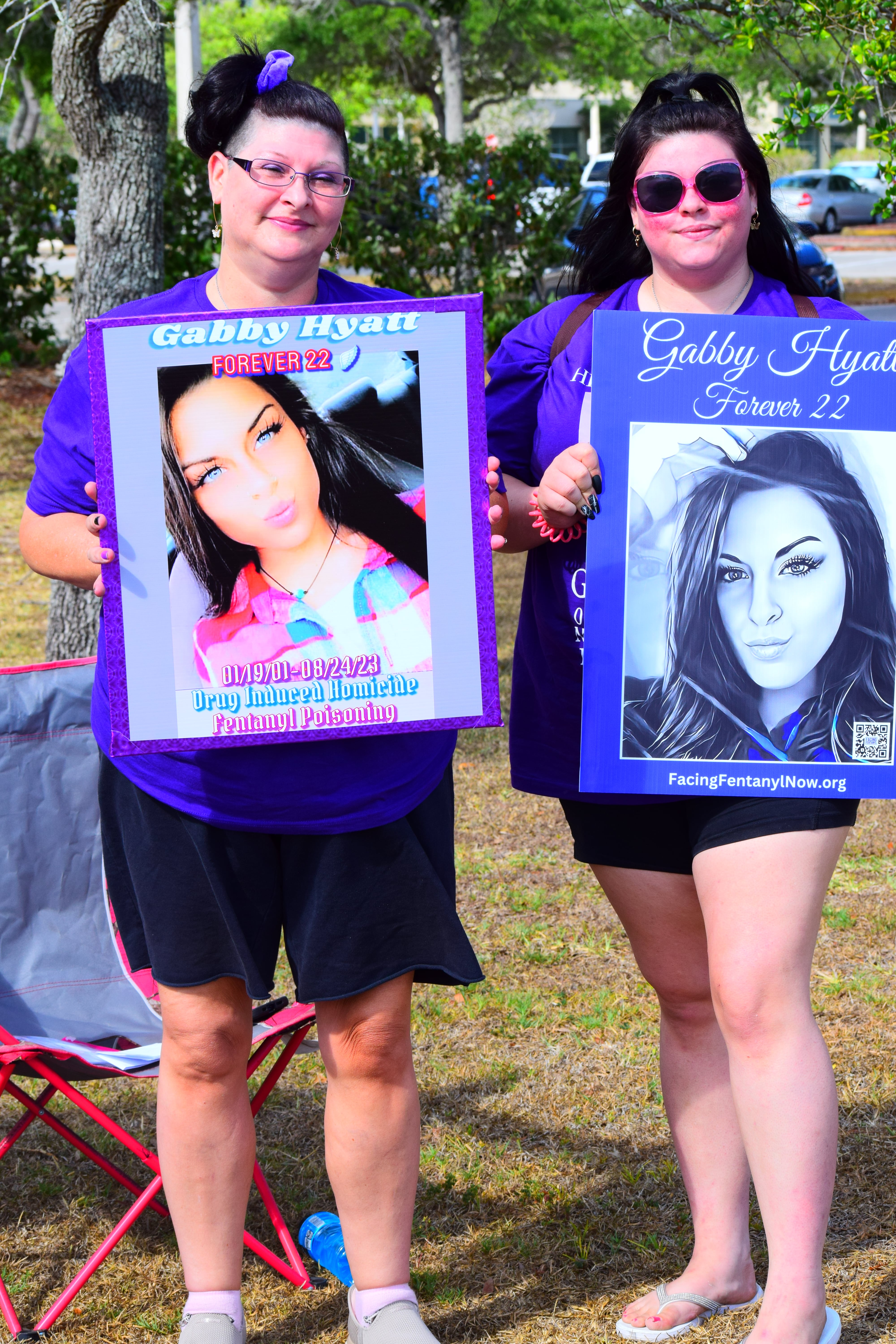 Image of Shannon Whitaker Hicks and Rebecca Hyatt with Gabby 